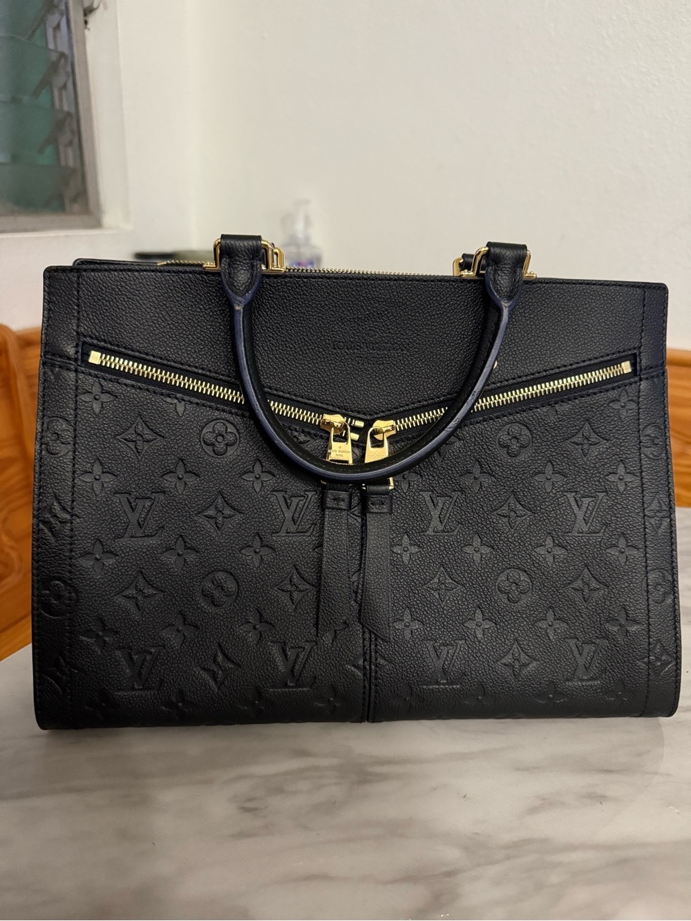 Louis Vuitton Three MM M54273 Monogram Empreinte Noir Tote Shoulder Bag Ladies - Picture 1 of 9